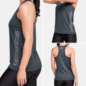 Under Armour Velocity Twist Graphic Tank Top in Dark Gray Size Small Athletic